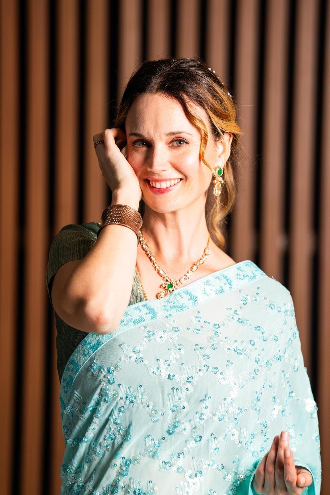 Art-directed sari portrait with considered light by Bluebird Lens