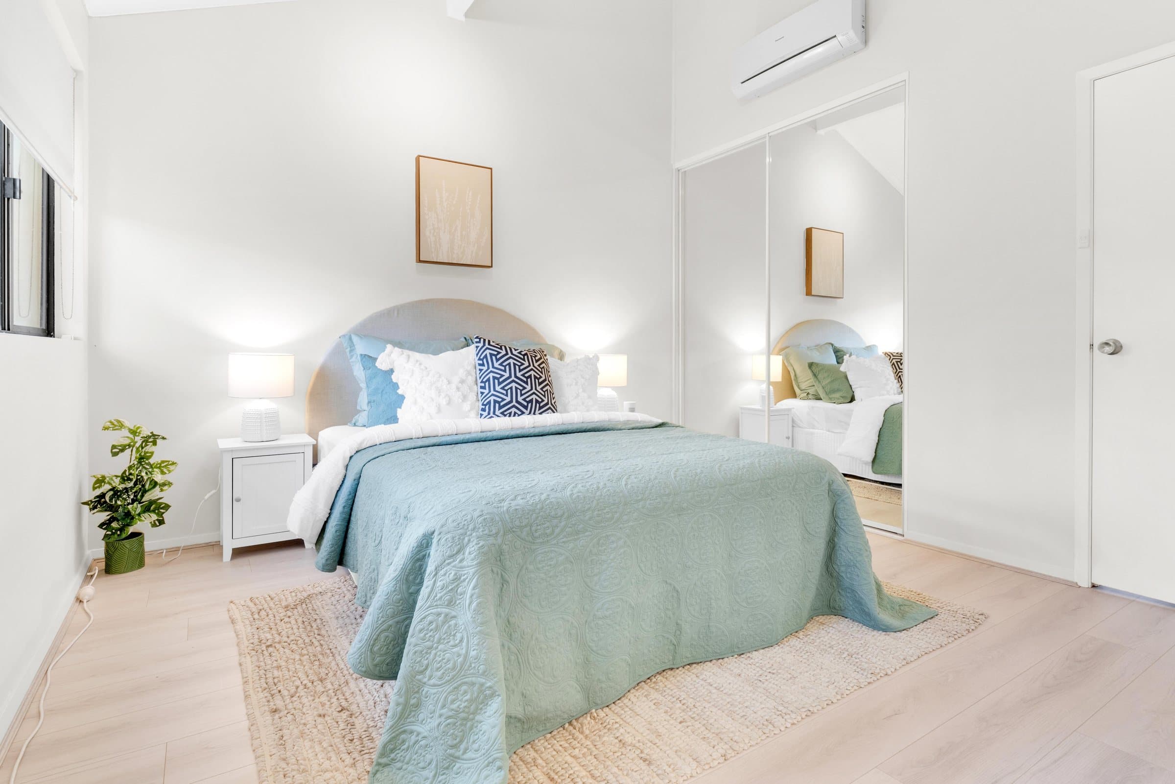 Styled bedroom interior photography for a Pune property listing